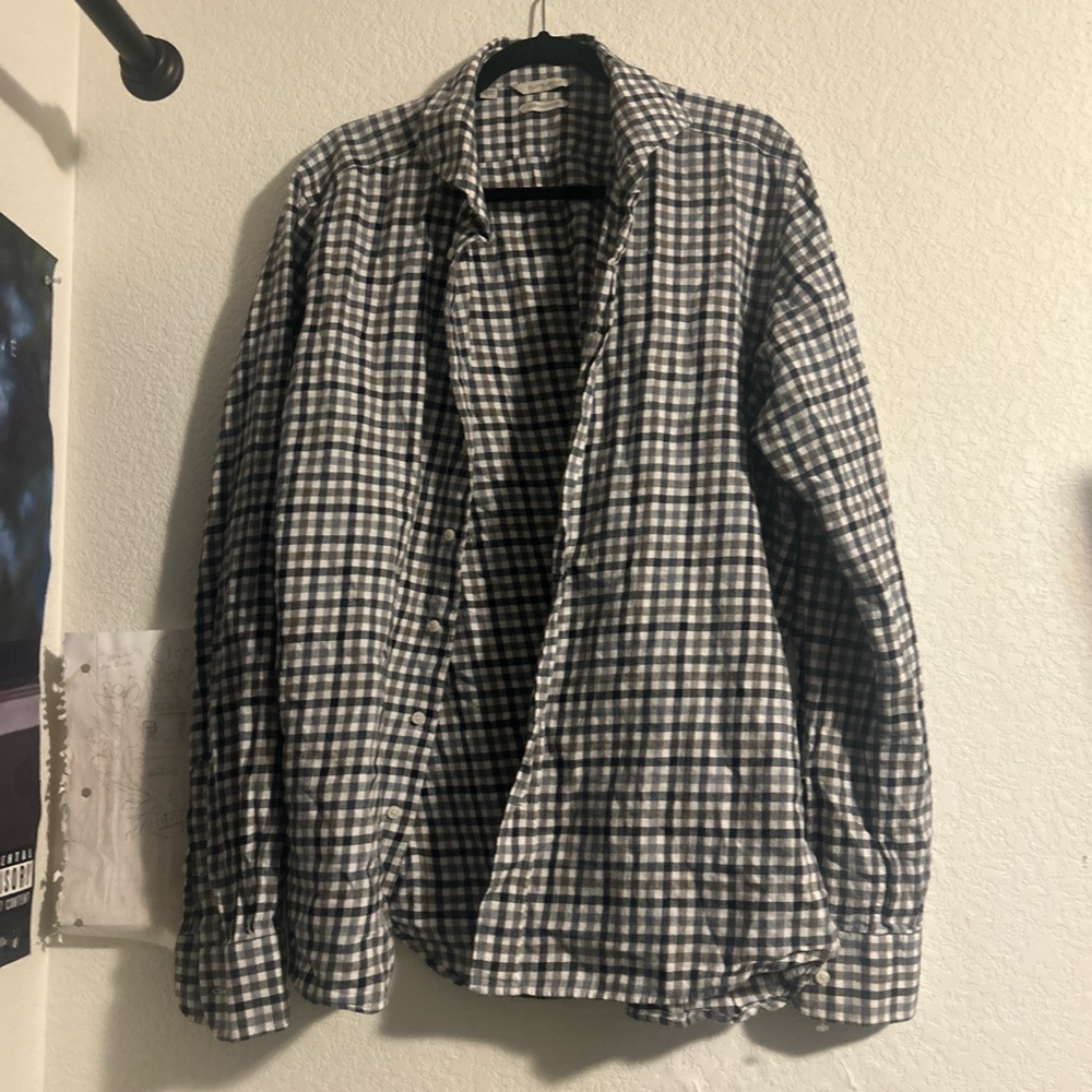 Suitsupply Black and White Gingham Shirt Jacket